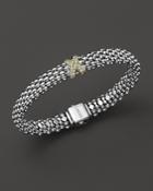 Lagos Sterling Silver 18k Gold Diamond X Rope Bracelet