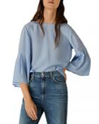 Marella Bahamas Mixed Media Bell Sleeve Blouse