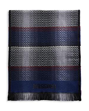Missoni Sciarpa Wool Micro Zigzag Plaid Scarf