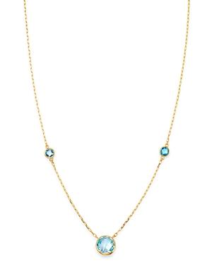 Bloomingdale's Bezel Set Blue Topaz Necklace In 14k Yellow Gold, 18 - 100% Exclusive