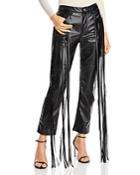 Hellessy Allie Fringe Faux Leather Straight Leg Pants