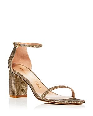 Stuart Weitzman Women's Amelina Ankle Strap Block Heel Sandals
