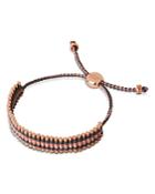Links Of London 18k Rose Gold Vermeil, Grey & Copper Glitter Cord Friendship Bracelet