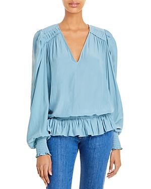 Ramy Brook Melissa V Neck Ruffled Top
