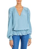 Ramy Brook Melissa V Neck Ruffled Top