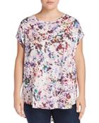 Cupio Plus Abstract Floral Print Top