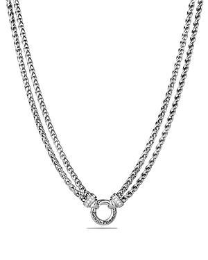 David Yurman Double Wheat Chain Necklace With Diamonds, 18