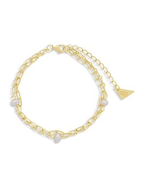Sterling Forever Ivy Freshwater Pearl Link Bracelet