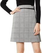 Karen Millen Glen Plaid A-line Skirt