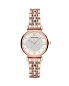 Armani Two-hand Rose Gold-tone Link Bracelet Watch, 32mm