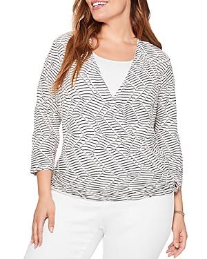Nic+zoe Plus Mixed Lines Four Way Cardigan