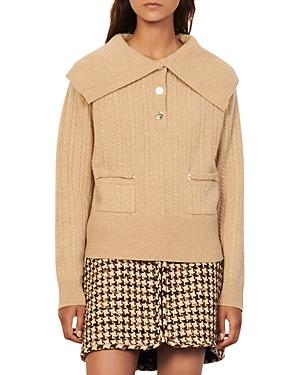 Sandro Gotham Cable Knit Wool Sweater