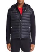 Moncler Laque Mixed-media Hooded Down Jacket