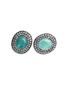 Amrapali Jewels 18k White Gold, Opal And Diamond Stud Earrings