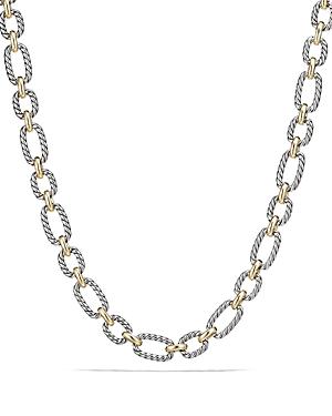 David Yurman Cushion Chain Link Necklace With Blue Sapphires And 18k Gold