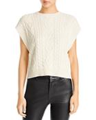 Aqua Cable Knit Extended Shoulder Sweater Vest - 100% Exclusive