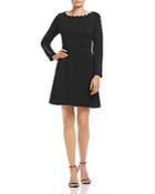 Adrianna Papell Scalloped Crepe Dress