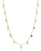 Zoe Chicco 14k Yellow Gold Itty Bitty Dangling Charms Adjustable Necklace, 18