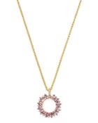 Kiki Mcdonough 18k Yellow Gold Juno Amethyst & Diamond Sunflower Pendant Necklace, 18