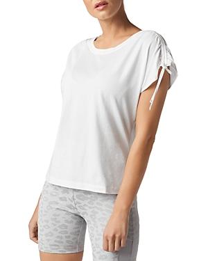 Blanc Noir Ruched Sleeve Top