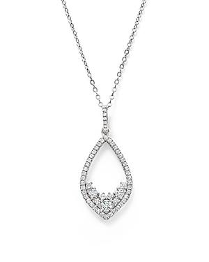 Diamond Teardrop Pendant Necklace In 14k White Gold, 1.50 Ct. T.w.