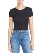 Michelle By Comune Pemberton Rib-knit Cropped Tee
