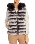 Max & Moi Roma Channel Quilted Fur Vest