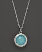Ippolita Sterling Silver Stella Lollipop Pendant Necklace In Turquoise Doublet With Diamonds, 16