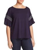 Vince Camuto Plus Smocked-sleeve Top