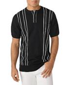 Karl Lagerfeld Paris Short Sleeve Sweater Henley With Contrast Piping