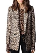 Zadig & Voltaire Visko Leopard Print Jacket