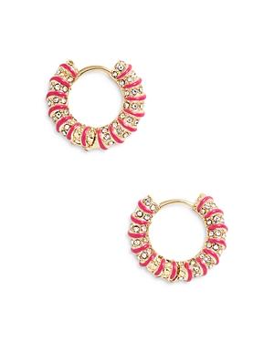 Baublebar Quinn Pave & Color Stripe Hoop Earrings
