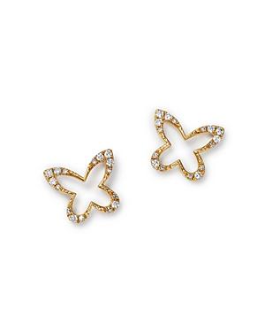 Kc Designs 14k Yellow Gold Butterfly Diamond Earrings