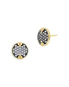 Freida Rothman Two Tone Sparkle Stud Earrings