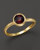 Marco Bicego 18k Yellow Gold Engraved Jaipur Stackable Ring With Garnet