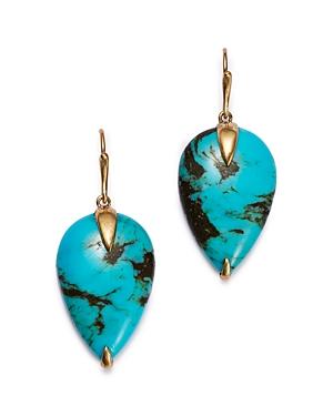 Annette Ferdinandsen Design 18k Yellow Gold Sleeping Beauty Turquoise Drop Earrings