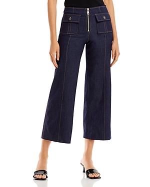 Cinq A Sept Mariam Wide Leg Cropped Denim Pants In Indigo