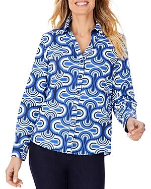 Foxcroft Mary Printed Knit Jersey Shirt