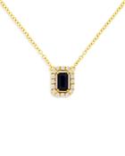 Bloomingdale's Sapphire & Diamond Halo Pendant Necklace In 14k Yellow Gold, 18 - 100% Exclusive