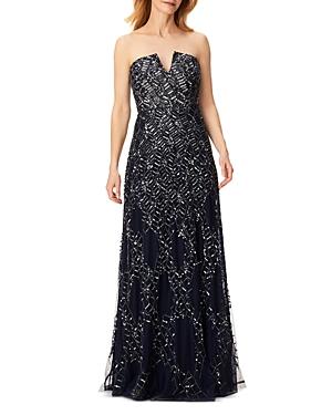 Aidan Mattox Beaded Strapless Gown