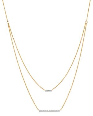 Moon & Meadow Diamond Bar Station Layered Necklace In 14k Yellow Gold, 0.08 Ct. T.w. - 100% Exclusive