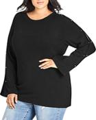 City Chic Plus Cutout-sleeve Sweater
