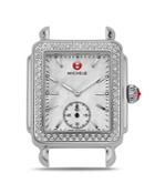 Michele Deco Mid 16 Diamond Stainless Steel Watch Head, 29 X 31mm