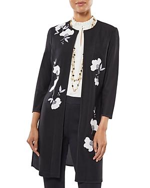 Misook Floral Applique Knit Duster