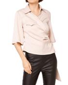 Gracia Belted Wrap Front Shirt (41% Off) Comparable Value $85