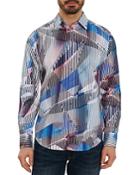 Robert Graham Valencia Cotton Stretch Mixed Stripe Print Classic Fit Button Down Shirt