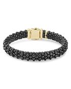 Lagos Gold & Black Caviar Collection 18k Gold & Ceramic Bracelet, 9mm