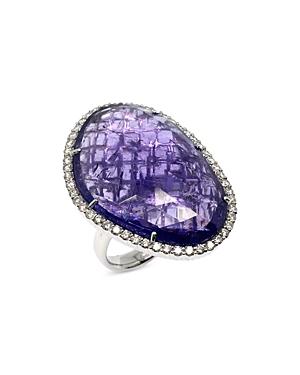 Amrapali Jewels Tanzanite & Diamond Ring In 18k White Gold