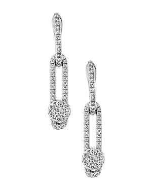 Hulchi Belluni 18k White Gold Tresore Diamond Single Linear Drop Earrings