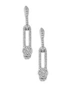 Hulchi Belluni 18k White Gold Tresore Diamond Single Linear Drop Earrings